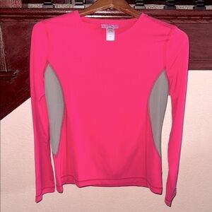 REI Girls XL (18) Hot Pink & Grey Long Sleeve Athletic Outdoors Activewear Shirt